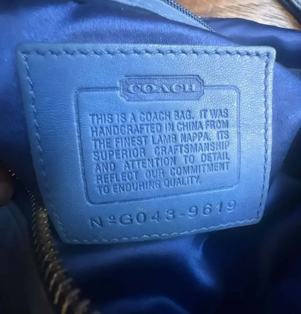 Coach RARE Blue Leather Lamb Nappa Vintage Y2K Tortilla Slouch Hobo 9619
